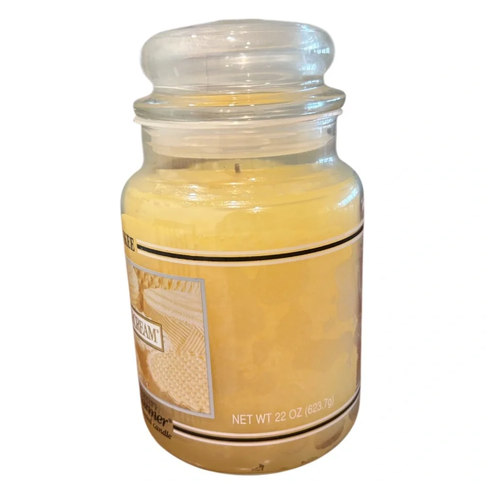 Yankee Candle Jar Buttercream Rare Vintage Black Band Retired Cream Yellow 22 Oz